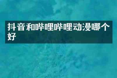 抖音和哔哩哔哩动漫哪个好
