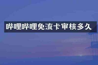 哔哩哔哩免流卡审核多久