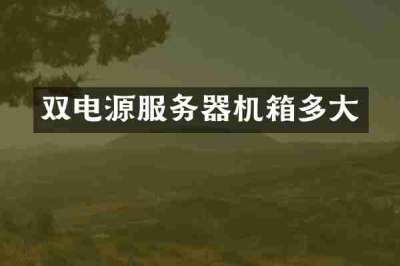 双电源服务器机箱多大