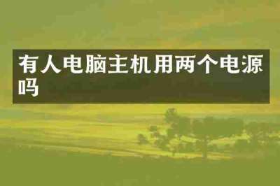 有人电脑主机用两个电源吗