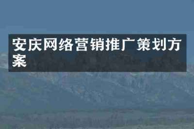 安庆网络营销推广策划方案