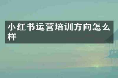 小红书运营培训方向怎么样