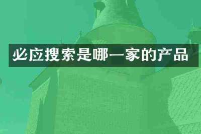 必应搜索是哪一家的产品