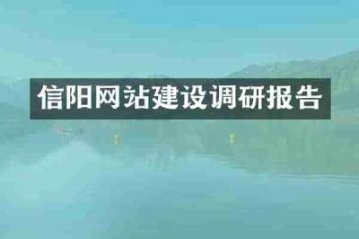 信阳网站建设调研报告