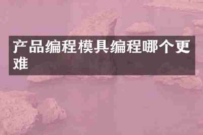 产品编程模具编程哪个更难