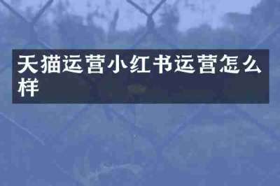 天猫运营小红书运营怎么样