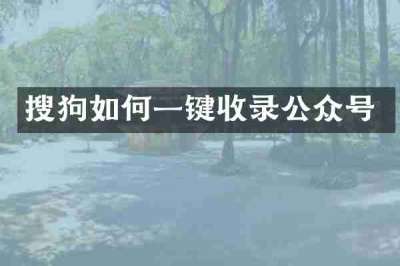 搜狗如何一键收录公众号
