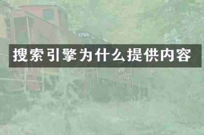搜索引擎为什么提供内容
