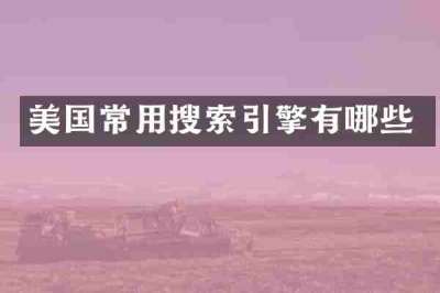 美国常用搜索引擎有哪些