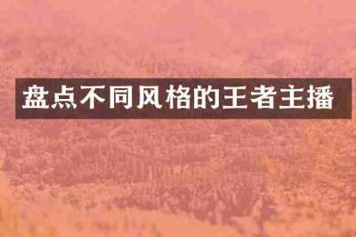 盘点不同风格的王者主播