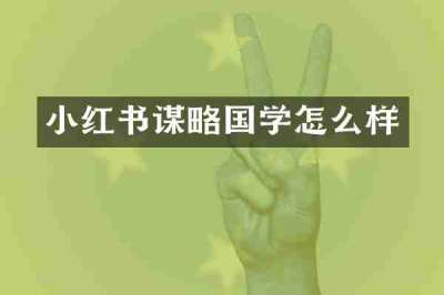 小红书谋略国学怎么样