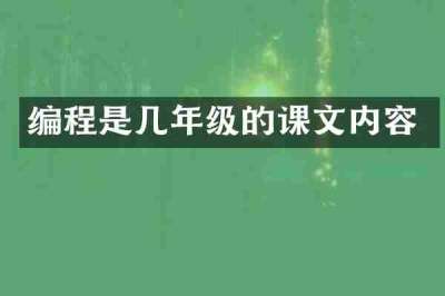 编程是几年级的课文内容