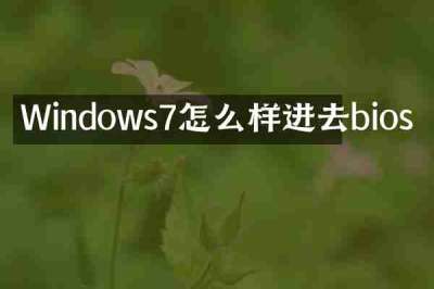 Windows7怎么样进去bios