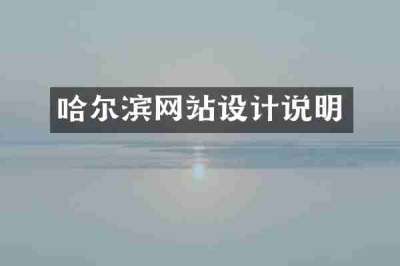 哈尔滨网站设计说明