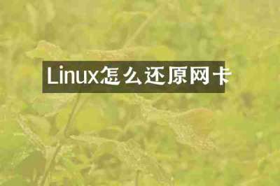 Linux怎么还原网卡