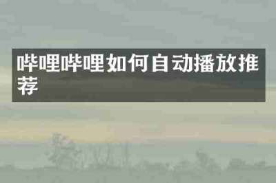 哔哩哔哩如何自动播放推荐