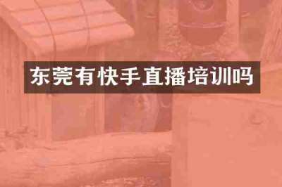 东莞有快手直播培训吗