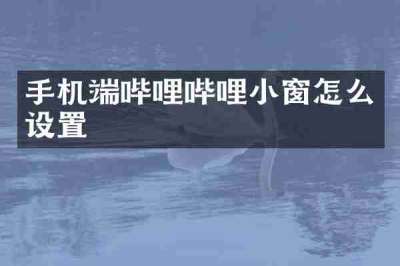 手机端哔哩哔哩小窗怎么设置