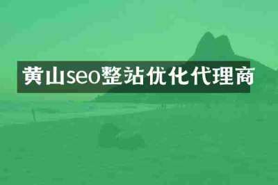 黄山seo整站优化代理商