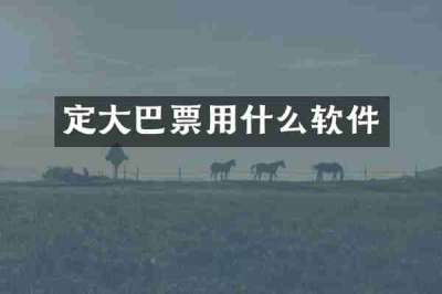 定大巴票用什么软件