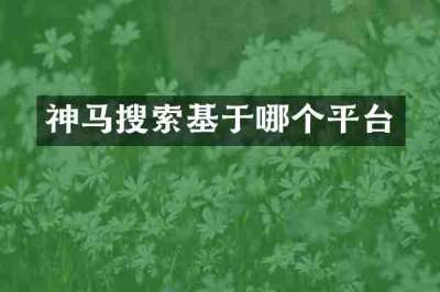 神马搜索基于哪个平台