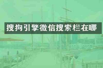 搜狗引擎微信搜索栏在哪