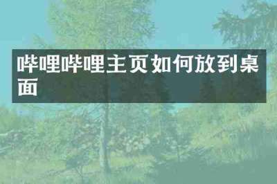 哔哩哔哩主页如何放到桌面