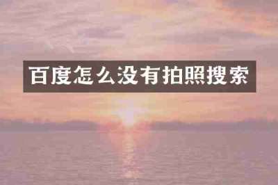 百度怎么没有拍照搜索