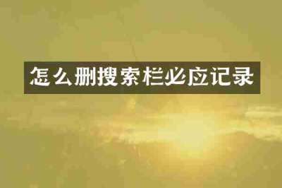 怎么删搜索栏必应记录