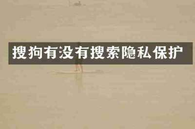 搜狗有没有搜索隐私保护