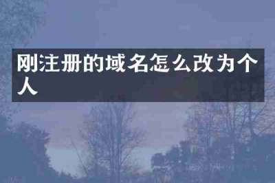 刚注册的域名怎么改为个人