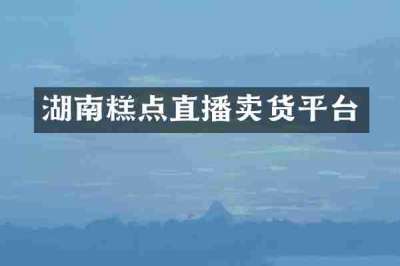 湖南糕点直播卖货平台
