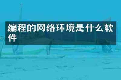 编程的网络环境是什么软件