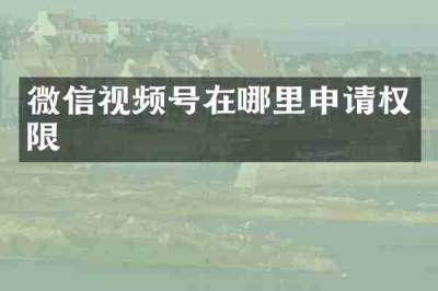 微信视频号在哪里申请权限