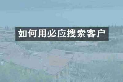 如何用必应搜索客户