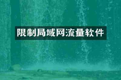 限制局域网流量软件
