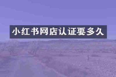 小红书网店认证要多久