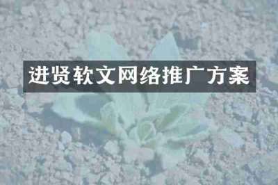 进贤软文网络推广方案