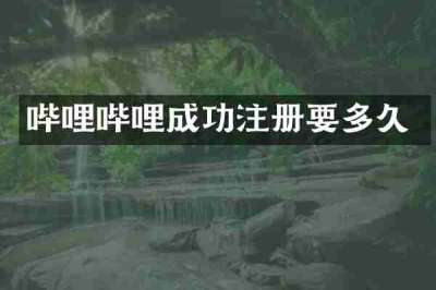 哔哩哔哩成功注册要多久