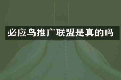 必应鸟推广联盟是真的吗