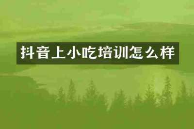 抖音上小吃培训怎么样