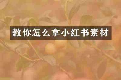 教你怎么拿小红书素材