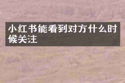 小红书能看到对方什么时候关注