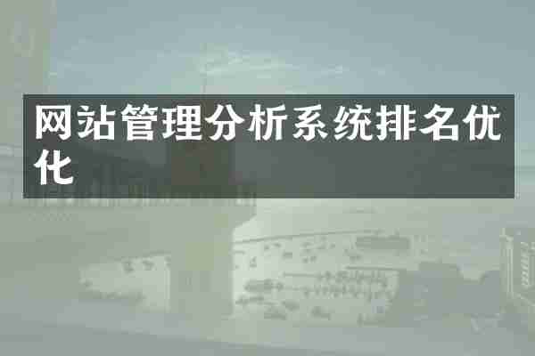 网站管理分析系统排名优化