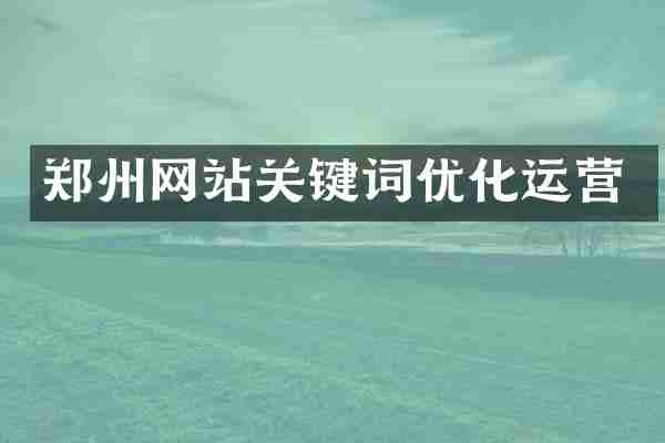郑州网站关键词优化运营
