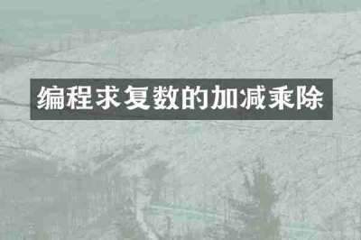 编程求复数的加减乘除