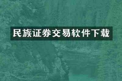 民族证券交易软件下载