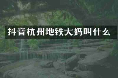 抖音杭州地铁大妈叫什么