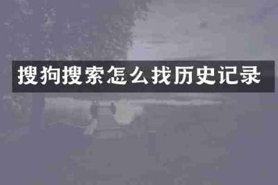 搜狗搜索怎么找历史记录