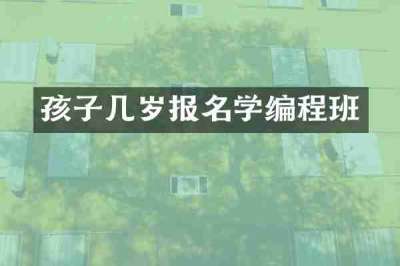 孩子几岁报名学编程班